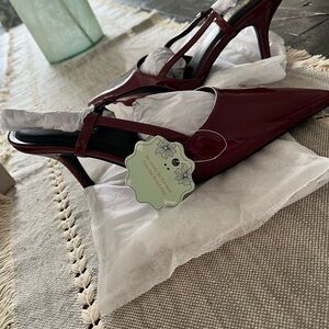 Elegant Burgundy Slingback Heels